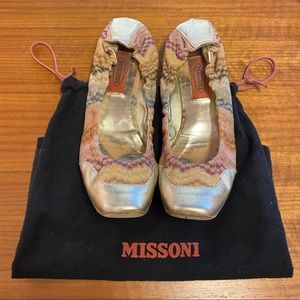 Missoni “squishy” pale gold flats